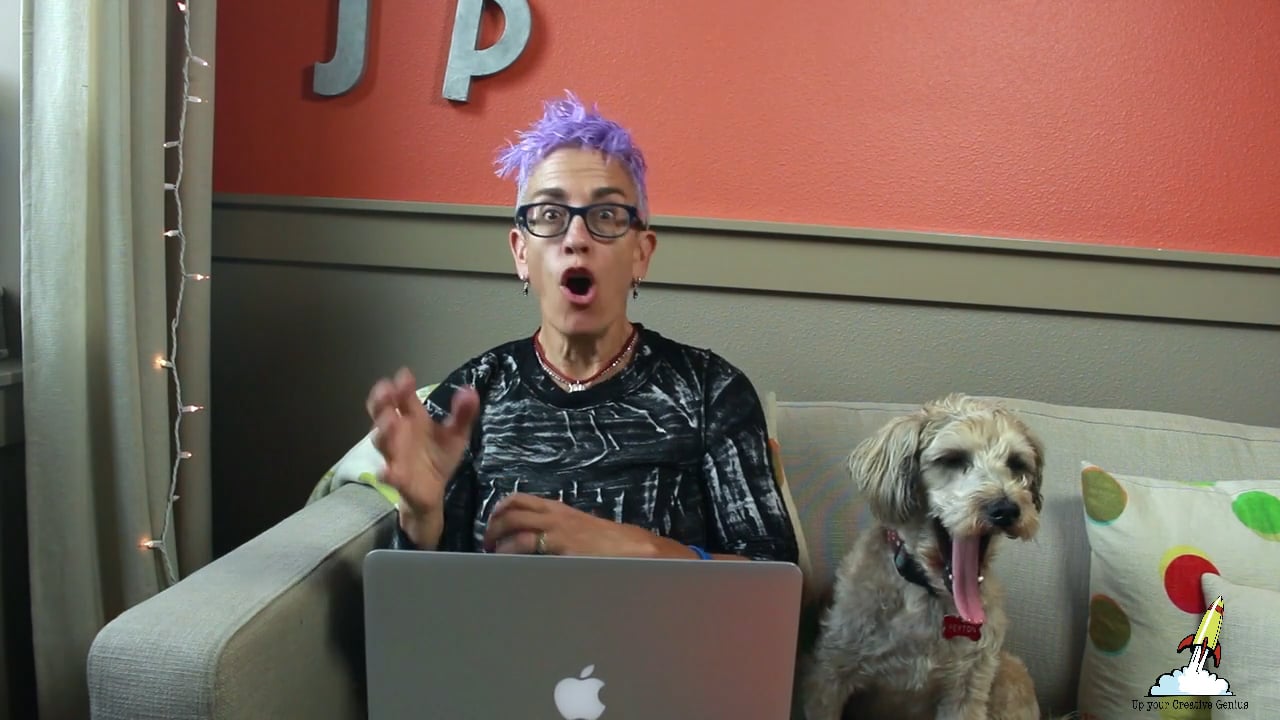 Patti Dobrowolski with her dog Peyton, dog is yawning