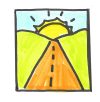 draw-your-future-patti-dobrowolski Patti Dobrowolski's drawing of a road leading towards a sun